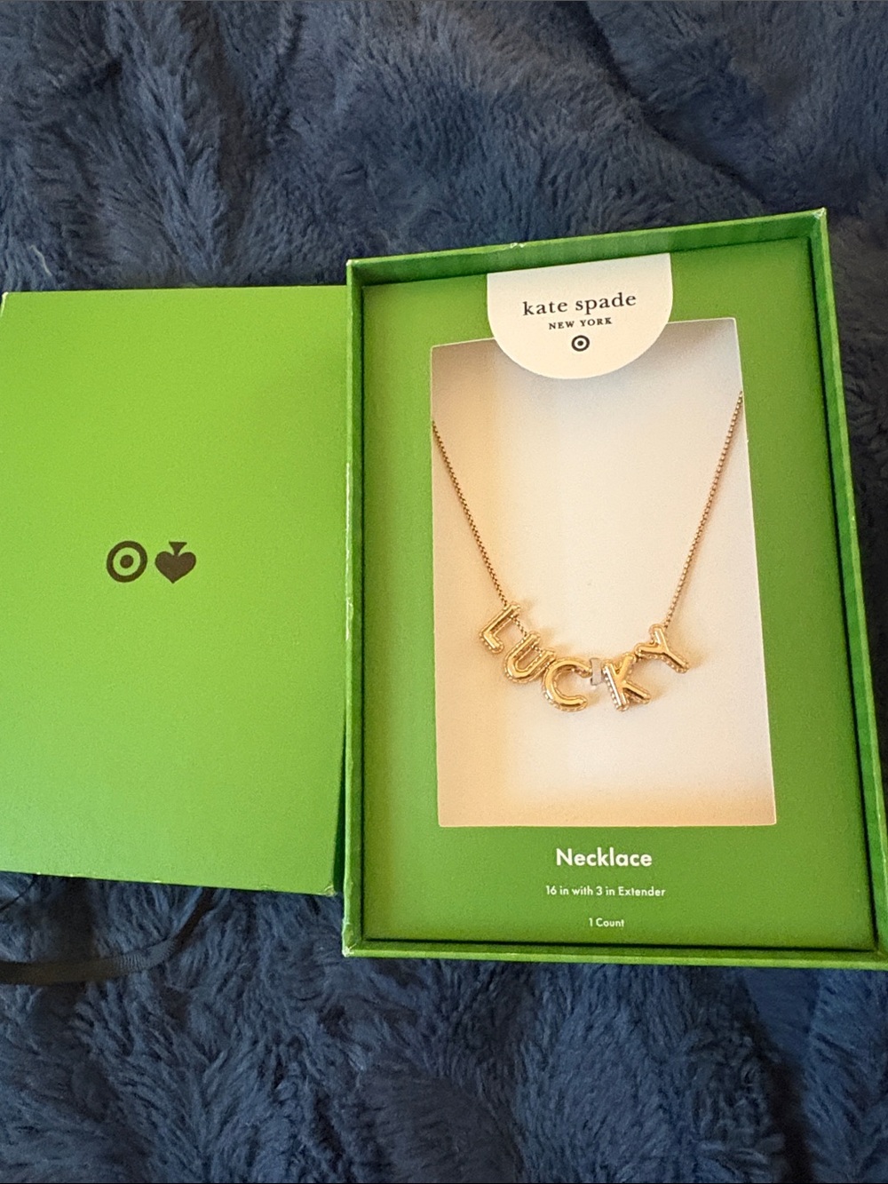 kate spade gold-tone 'LUCKY' Letter Necklace